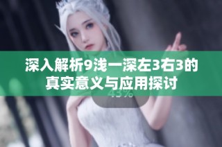 深入解析9浅一深左3右3的真实意义与应用探讨