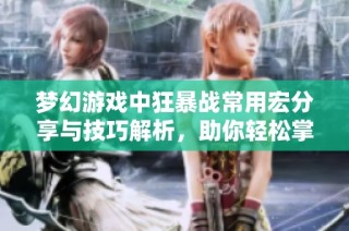 梦幻游戏中狂暴战常用宏分享与技巧解析，助你轻松掌控战斗局势