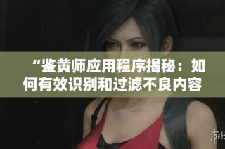 “鉴黄师应用程序揭秘：如何有效识别和过滤不良内容”