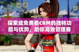探索成免费看CRM的独特功能与优势，助你高效管理客户关系