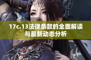17c.13法律条款的全面解读与最新动态分析