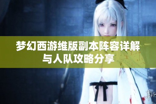 梦幻西游维版副本阵容详解与人队攻略分享