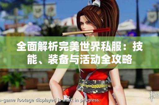 全面解析完美世界私服：技能、装备与活动全攻略