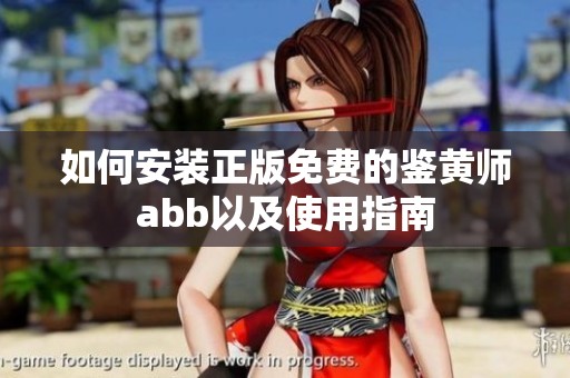 如何安装正版免费的鉴黄师abb以及使用指南