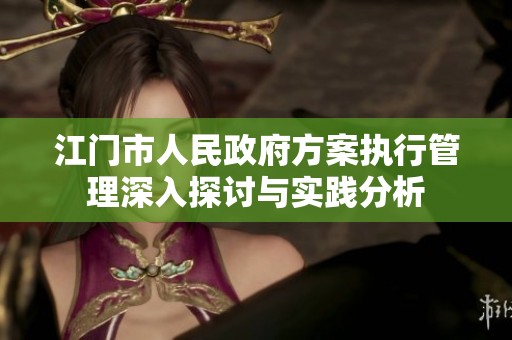 江门市人民政府方案执行管理深入探讨与实践分析