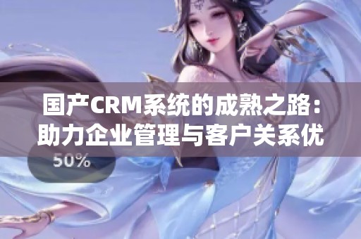 国产CRM系统的成熟之路：助力企业管理与客户关系优化