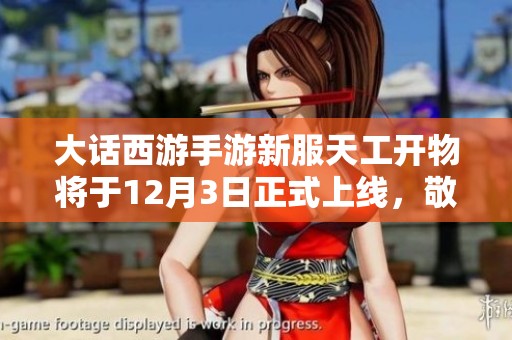 大话西游手游新服天工开物将于12月3日正式上线，敬请期待精彩内容与活动