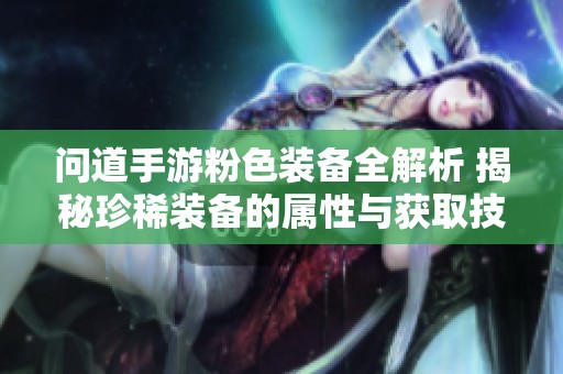 问道手游粉色装备全解析 揭秘珍稀装备的属性与获取技巧详细攻略