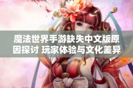 魔法世界手游缺失中文版原因探讨 玩家体验与文化差异的深度分析与评估