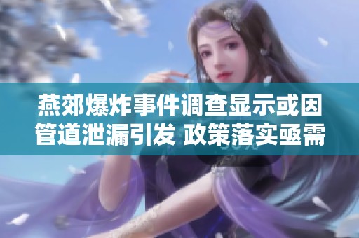 燕郊爆炸事件调查显示或因管道泄漏引发 政策落实亟需加强