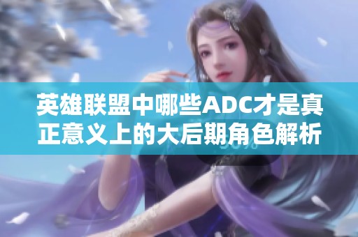 英雄联盟中哪些ADC才是真正意义上的大后期角色解析