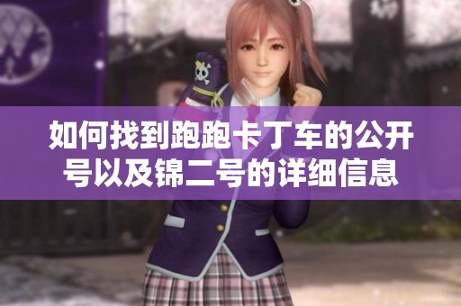 如何找到跑跑卡丁车的公开号以及锦二号的详细信息