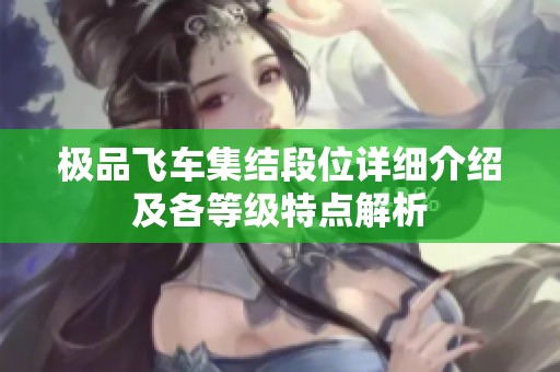 极品飞车集结段位详细介绍及各等级特点解析
