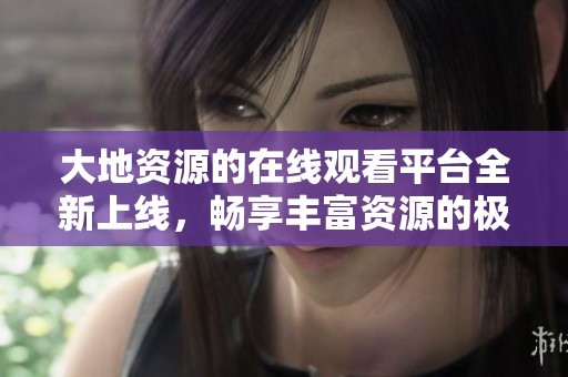 大地资源的在线观看平台全新上线，畅享丰富资源的极佳体验