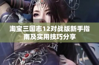淘宝三国志12对战版新手指南及实用技巧分享