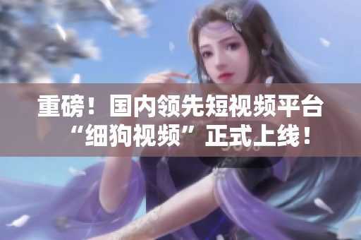 重磅！国内领先短视频平台“细狗视频”正式上线！