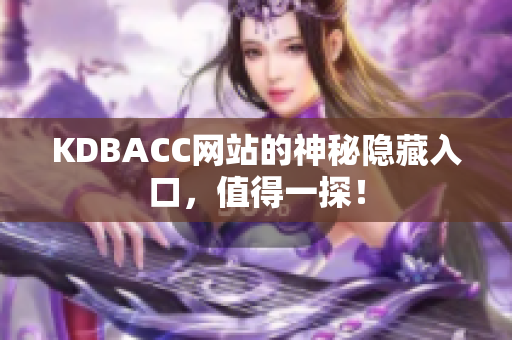 KDBACC网站的神秘隐藏入口，值得一探！