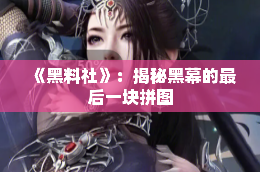 《黑料社》：揭秘黑幕的最后一块拼图