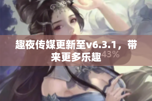 趣夜传媒更新至v6.3.1，带来更多乐趣
